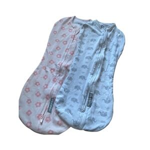 SwaddleMe by Ingenuity Compression Baby Swaddle Pod Two-Way Zipper‎ set NB 0-2